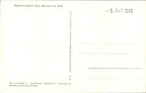Ak Retzbach Zellingen am Main Unterfranken, Fliegeraufnahme
