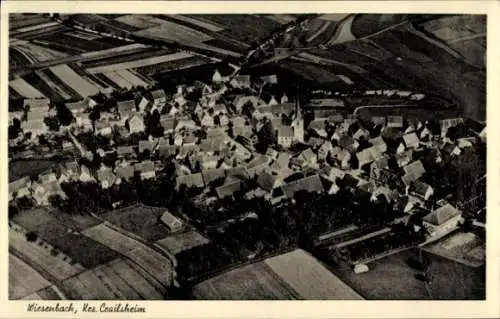 Foto Ak Wiesenbach Blaufelden in Württemberg, Fliegeraufnahme