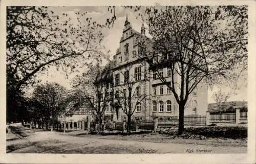 Ak Wetzlar an der Lahn, Kgl. Seminar, Garten, Straßenansicht,  Architektur