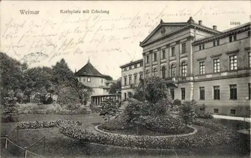 Ak Weimar in Thüringen, Karlsplatz, Erholung