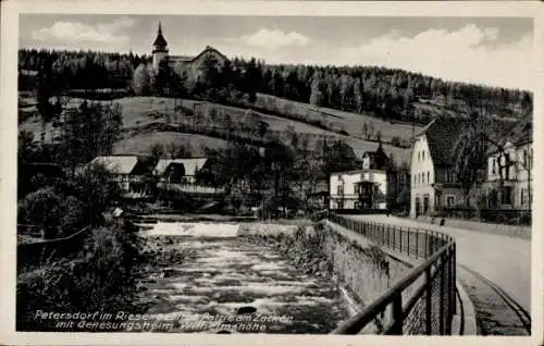 Ak Piechowice Petersdorf Riesengebirge Schlesien, am Zacken mit Genesungsheim Wilhelmshöhe