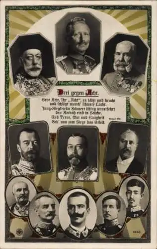 Ak Europäischer Adel, Kaiser Wilhelm II., Zar Nikolaus II. von Russland, Italien, Belgien,Österreich