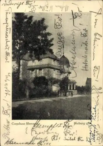 Studentika Ak Freiburg im Breisgau, Corps Rhenania, Korpshaus, KSCV