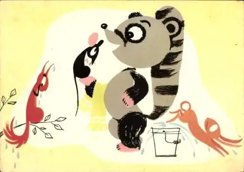 Ak Dachs, Eichhörnchen