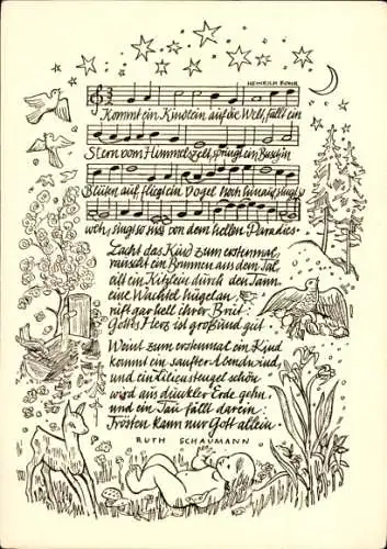 Lied Ak Ruth Schaumann, Kommt ein Kindlein auf die Welt...