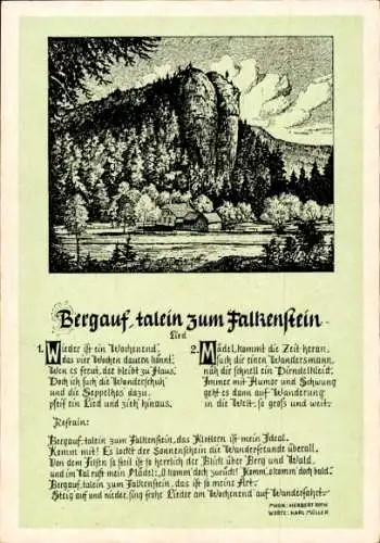 Lied Ak Bergauf, talein zum Falkenstein, Karl Müller, Herbert Roth