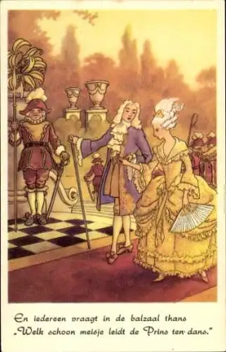 Ak Paar auf dem Weg zum Ball, Adlige