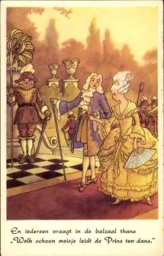 Ak Paar auf dem Weg zum Ball, Adlige