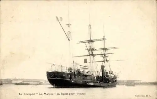 Ak Hafen St. Elme, Kriegsschiff  La Manche