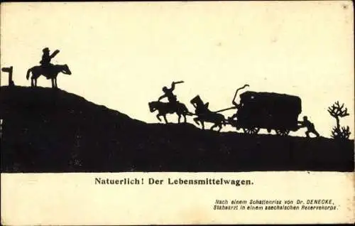 Silhouette Künstler Ak Denecke, Dr., Natürlich, Der Lebensmittelwagen