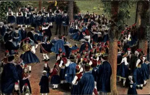 Ak Hessische Volkstrachten, Schwälmer Kirmes, Tanz