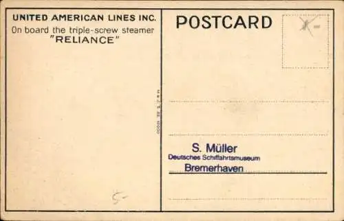 Ak Dampfer Reliance, United American Lines