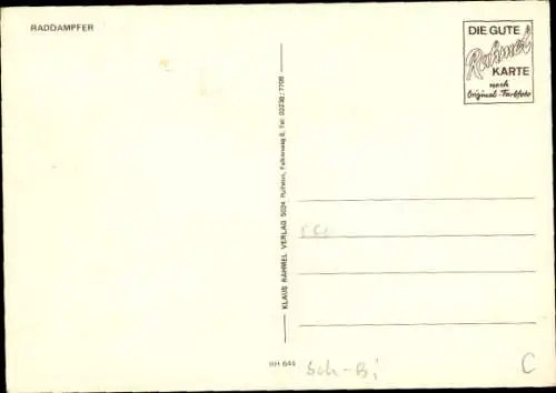 Ak Raddampfer, Salondampfer, Wald im Hintergrund