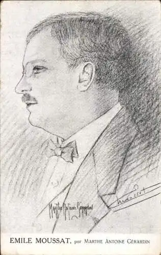 Künstler Ak Gerardin, M. A., Dichter Émile Moussat, Porträt