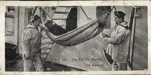 Ak Französische Soldaten in Uniformen, Schlafender Mann in der Hängematte