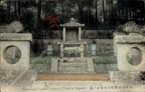 Ak Nagasaki Präfektur Nagasaki Japan, Tempel, Friedhof