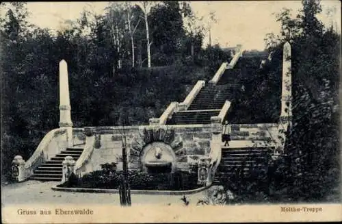 Ak Eberswalde in Brandenburg, Moltketreppe