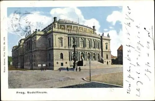Ak Praha Prag Tschechien, Rudolfinum, Architektur, Farbenfrohes Bild
