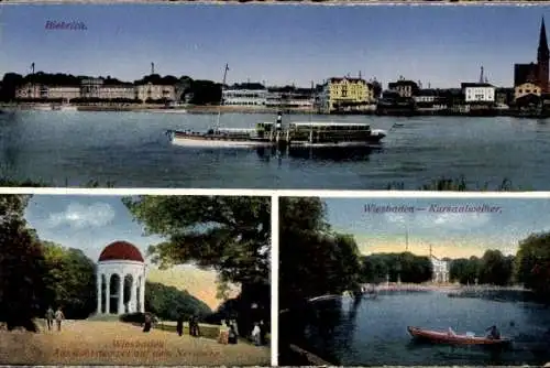 Ak Biebrich am Rhein Wiesbaden, Biebrich,  Aussichtstempel, Kursaalwether