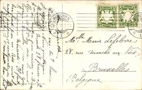 Künstler Ak München, Maximilianeum, Brücke