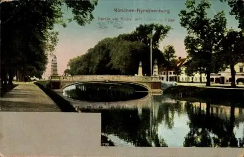 Ak München Bayern, Nymphenburger Kanal