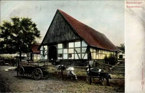 Ak Bückeburg im Kreis Schaumburg, Bückeburger Bauernhaus