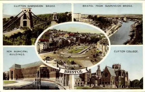 Ak Bristol South West England, Clifton Suspension Bridge, Bristol from Suspension Bridge, New ...