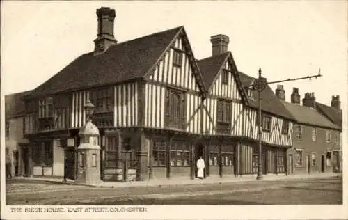 Ak Colchester England, Historisches Gebäude, das Siege House, East Street, Kolonialstil