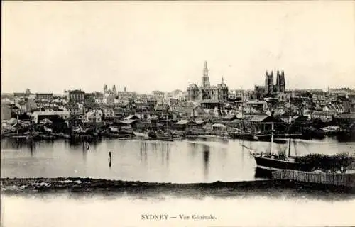 Ak Sydney Australien, Panorama von  Hafen, Gebäude, historische Architektur