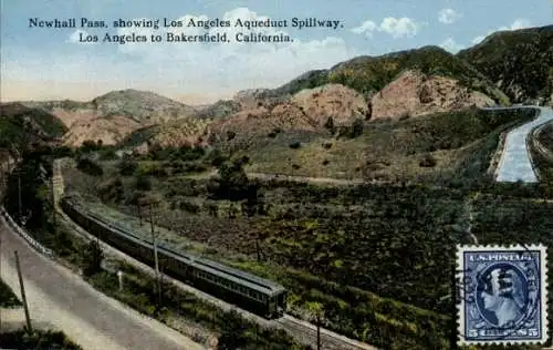 Ak Los Angeles Kalifornien USA, Newhall Pass, Aqueduct-Spillway