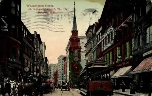 PC Boston Massachusetts USA, Washington Street, showing Old South Church