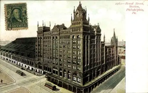 Ak Philadelphia Pennsylvania USA, Broad Street Station, architektonisches Gebäude, historische...