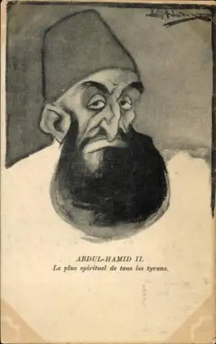 Künstler Ak Abdülhamid II., Sultan des Osmanischen Reiches, Karikatur