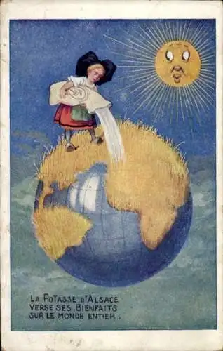 CPA Reklame, Potasse d'Alsace verse ses Bienfaits sur le Monde Entier