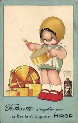 Künstler Ak Mallet, Beatrice, Frottinette, Putzmittel Miror