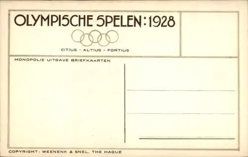 Ak Amsterdam, Olympia 1928, Turmspringer Ribschläger