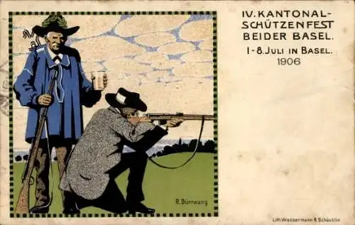 Künstler Ak Dürrwang, R., Basel, IV. Kantonal-Schützenfest beider Basel, 1906