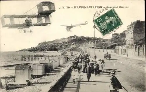 CPA Le Havre Seine Maritime, Boulevard Maritime, Aviation