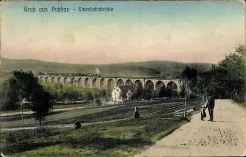Ak Putzkau in der Oberlausitz, Eisenbahnbrücke