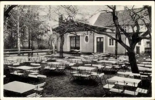 Ak Rabitz Kubschütz in Sachsen, Terrassenpartie an der Gaststätte Goldene Höhe, Inh. Siegfried Rühle