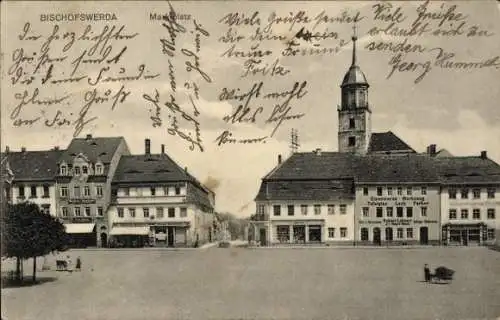 Ak Bischofswerda in Sachsen, Marktplatz, Gebäude, alte Architektur, Deutsch, nostalgisch