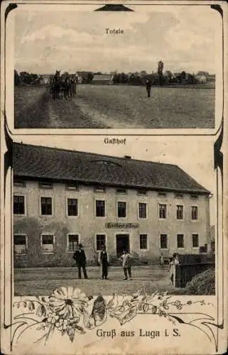 Ak Luga Neschwitz in der Oberlausitz Sachsen, Gesamtansicht, Gasthof
