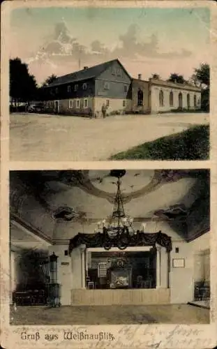 Ak Weißnaußlitz in der Oberlausitz, Straße, Gebäude