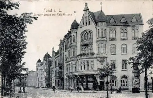 Ak Forst in der Lausitz, Sorauer Straße, Café Victoria