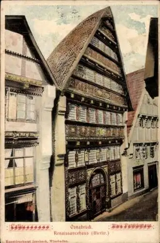 Relief Ak Osnabrück in Niedersachsen, Renaissancehaus