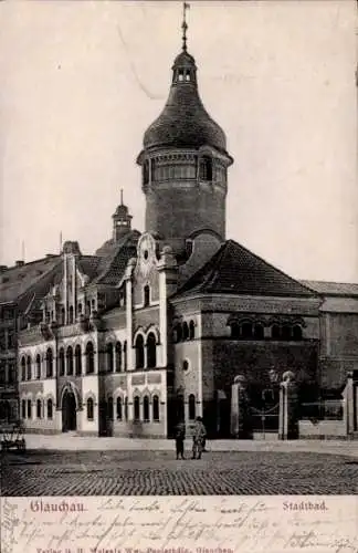 Ak Glauchau in Sachsen, Stadtbad