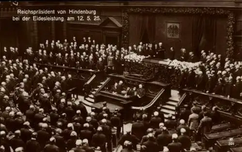 Ak Berlin, Vereidigung des Reichspräsidenten Paul von Hindenburg 1925