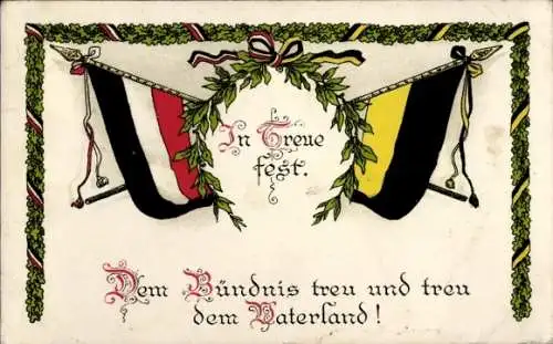 Ak Wir wollen sein ein einig Volk von Brüdern, In Treue fest, Zweibund