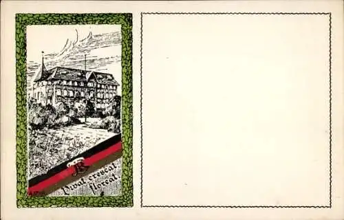 Studentika Künstler Ak Stier, A., Vivat crescat floreat, Verbindungshaus