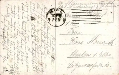 Künstler Ak Zwei schwarze Hunde